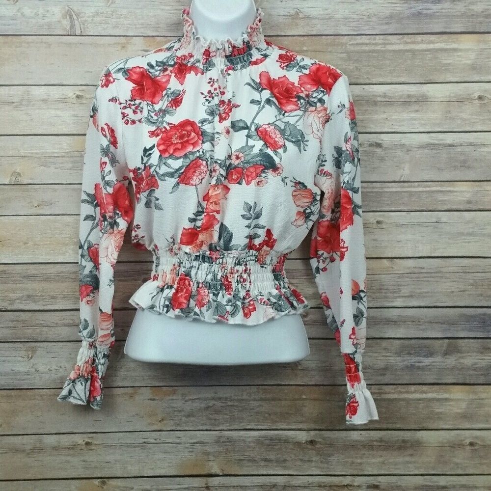 Arabella Mock Trutleneck Cropped Long Sleeve Top